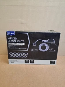 wickes 10 fixed downlights CHROME - GU10 - Picture 1 of 5
