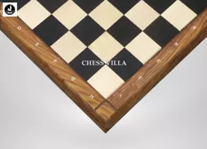 21" Solid Ebony & Maple Wood Chess board-55 mm square-Matt Finish-With Notations - Picture 1 of 6