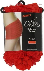 Ruffled Panties/ Rumba Shorts Ladies Red Poly/Spandex Sexy Costume Accessory OS