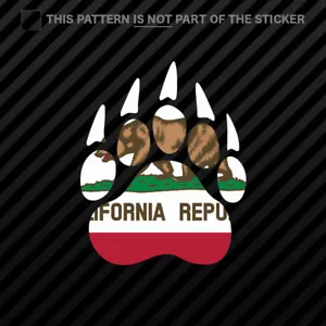 California State Shaped Bear Print Sticker Vinyl Grizzly Track Polar Ourdoor - Foto 1 di 1