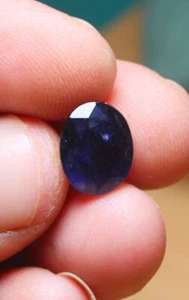Iolith Edelstein, ovale Form Facettschliff lose blau Iolith Naturstein 12x10 mm - Bild 1 von 3