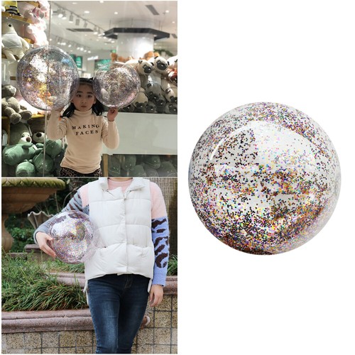 16 Inches Sequin Beach Ball Child Balls Inflatable Rubber Jumpers Pool