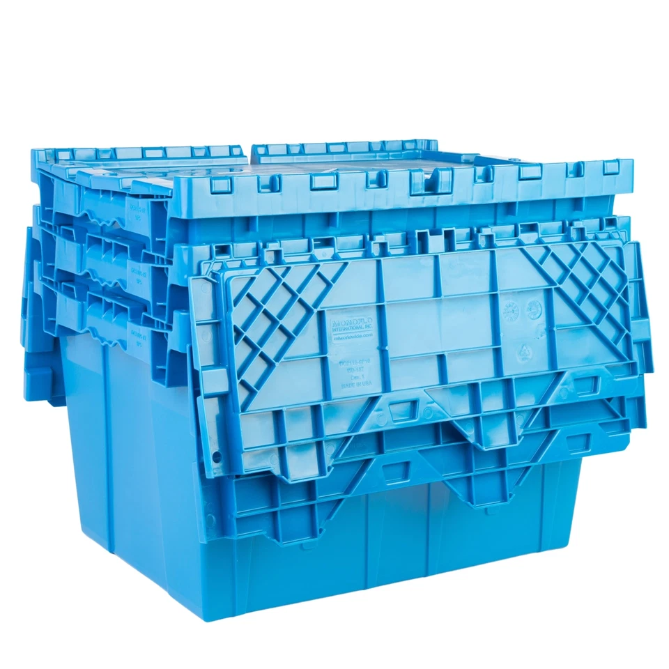 Hudson 21.9x15.2x12.8” (12.7 Gal, 3 Pack) Storage Tote with Hinged Attached Lid - Image 1 of 1