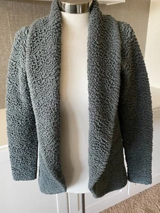 Three Dots Sz Medium Gray Textured Open Front Textured Stretch Cardigan Sweater - Picture 1 of 6
