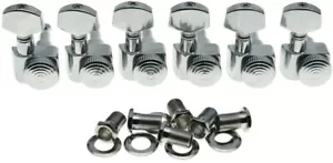 *NEW Modern 2 Pin 6 In Line Locking TUNERS Tuning Pegs New Buttons! Chrome - Picture 1 of 3