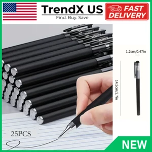 25pcs Quick-drying Gel Pens 0.5mm Fine Tip Black Ink for Office School Supply - Picture 1 of 5