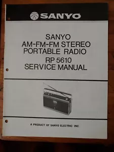 Sanyo RP5610 AM-FM-FM STEREO TRAGBARES RADIO ORIGINAL SERVICEHANDBUCH - Bild 1 von 3