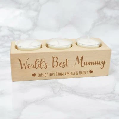 Candelabro de luz de té personalizado regalos de Navidad para su mamá mamá regalo Nan Foto 1 de 4