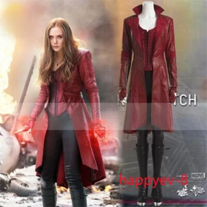 Movie Captain America: Civil War Avenger Scarlet Witch Wanda Outfit Cosplay Coat - Picture 1 of 16