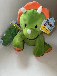 Wellobeez Clean Crew Antimicrobial Triceratops Dinosaur Plush Stuffed Animal - Picture 1 of 8
