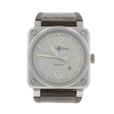 Bell & Ross Horolum 42mm Gray Dial Automatic Leather Strap Men's Wristwatch - Image 1 of 4
