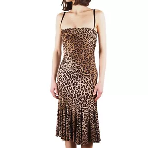 Vestido Dolce & Gabbana Vintage 1997 Mujer Elastizado Bodycon Sujetador Leopardo Talla 40 IT - Imagen 1 de 7