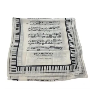 L'VAN BEETHOVEN NOT WHITE MUSIC Partitur Seidentuch Vintage - Bild 1 von 3