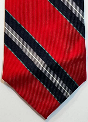 Corbata Woodward Vintage 100% Seda con Patrón de Rayas 52"L x 3.5"W Hecha a Mano Foto 1 de 4