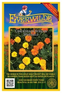 500 Crackerjack African Marigold Wildflower Seeds - Everwilde Farms Mylar Packet - Picture 1 of 3