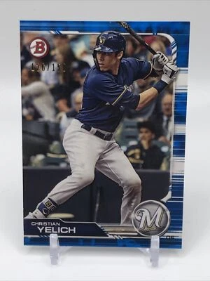 2019 Bowman Blue /150 Christian Yelich #63 Milwaukee Brewers - Image 1 of 4