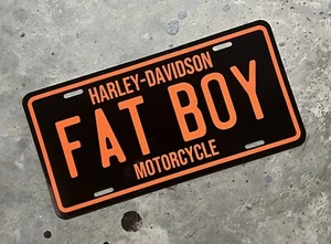 Harley Davidson Fat Boy Vintage Style License Plate Softail Chopper HD Dealer - Picture 1 of 1
