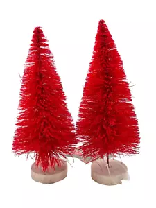 Target 6 in Red Sisal Bottle Brush Christmas Tree Set Farmhouse H23-5 - Picture 1 of 2