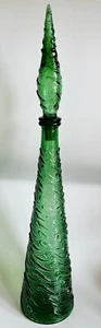 Botella italiana WAVE Genie 22,5" verde esmeralda jarra de vidrio Empoli Italia - Imagen 1 de 4