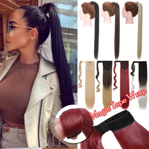 Lady Magic Tape Pony Tail Clip In Hair Peice Extension Ponytail Thick Hairpiece - Picture 1 of 58