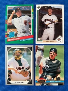 1991 Leaf Upper Deck Topps Stadium Club Steve Decker RC MLB Giants (4 Card Set)