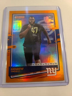 2020 Donruss Andrew Thomas /71 Jersey Number Parallel Orange  - Image 1 of 3