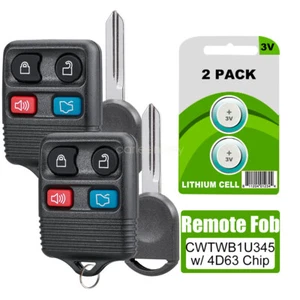 2 For 2007 2008 2009 2010 2011 2012 Ford Fusion Remote Fob + Ignition Key w/4D63 - Picture 1 of 12