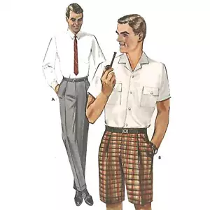 1950er Jahre Muster, Herrenhose und Bermudas Shorts - mehrere Größen - Bild 1 von 1