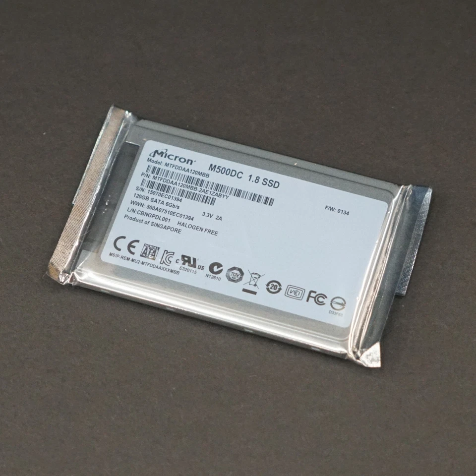 Micron MTFDDAA120MBB-2AE1ZABYY 1.8" SATA 6Gb/s 120GB SSD - Image 1 of 4