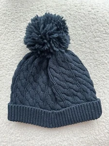 NEXT Baby Mütze Bommel Winter dunkelblau 100% Baumwolle Größe 86/92 - Bild 1 von 1
