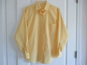 Foxcroft Gr. 4 knitterfreie gelbe Baumwollmischung mit Tasche Langarm Bluse - Bild 1 von 3