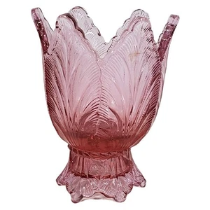 Vtg Fenton Art Glass Tulip Shape Pink Two Way Votive Candle Holder EUC Bloomcore - Imagen 1 de 11