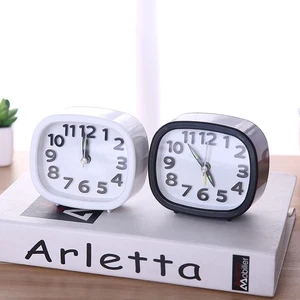 Portable Square Round Alarm Clock Small Silent Table Alarm Clock Wake Up Cloc TO - Picture 1 of 16