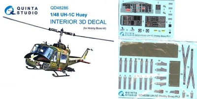 Quinta Studios 1/48 BELL UH-1C HUEY 3D DECAL COLORED INTERIOR SET Hobby Boss - Image 1 of 4