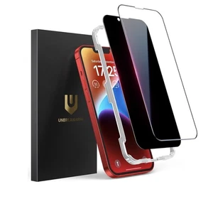 UNBREAKcable 2PCS Protezione Schermo per iPhone 14 Plus 1 Privacy Temperato 1 Trasparente - Foto 1 di 7