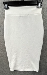 Vibe Damen weißer Rock Größe S Tulpenstil Stretch-Taille hergestellt in den USA - Bild 1 von 6