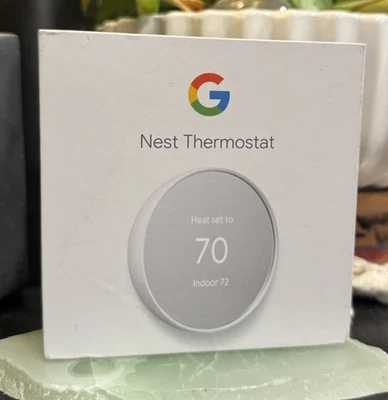 Google Nest Smart Thermostat 4th Generation Snow G4CVZ-US Open Box - Image 1 of 4