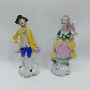 Vintage antikes deutsches Porzellan Figurenpaar umwerbendes Paar Mann & Frau - Bild 1 von 7