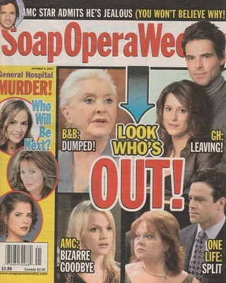 Soap Opera Weekly Oct 9, 2007 TAMMIN SURSOK-RACHEL MELVIN-GH STARS' DUI ARRESTS - Image 1 of 4
