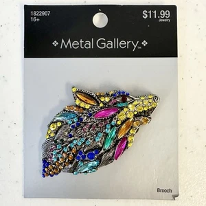 Spilla Lupo Dichiarazione Gioielli Strass Animale Spilla Gioielli Metallo Galleria NUOVO �� - Foto 1 di 3