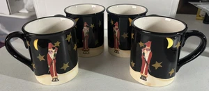 Certified International Becca Barton Midnight Santa coffee/hot chocolate mugs - Picture 1 of 3