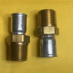 2pk) Tubo Parker 10191N-8-8 Parkrimp permanente M NPTF para manguera de PTFE, latón/acero - Imagen 1 de 6