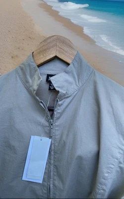 Chaqueta Eileen Fisher Stone Cuello Alto Cremallera Bolsillos Damas X-Pequeña Nueva con Etiquetas $148 Foto 1 de 4