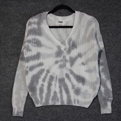 Suéter de punto ROSA Victoria's Secret para mujer XS tie dye cuello en V Foto 1 de 4