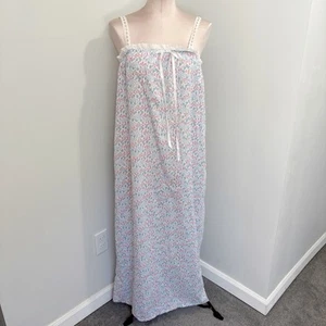 Lanz of Salzburg Tank Nachthemd Größe Small Blumen Ösen Spitze Träger Made in USA - Bild 1 von 17