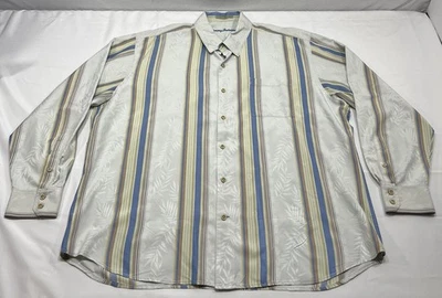 Camisa Tommy Bahama Seda Manga Larga Para Hombre Talla XXL Multicolor Rayas Con Botones Foto 1 de 4