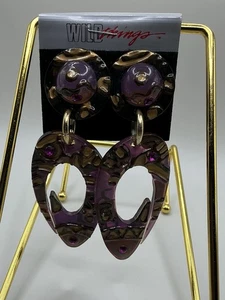Un raro par de pendientes colgantes vintage de Wild Things años 90’s - Imagen 1 de 2