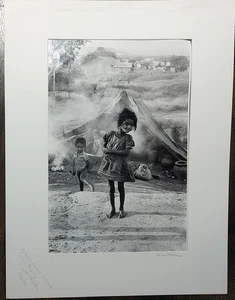 Erika Stone Signed 2X Vintage 1970 Indian Children Photograph 20x26 Getty Listed - Picture 1 of 4