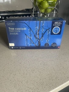 Lumineo Tree 480 LED Cascade Chaser Lights Black/Cool White Christmas Home Decor - Picture 1 of 4