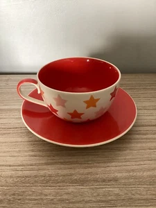 Coppa Tazza Whittard Of Chelsea dipinta a mano Jumbo Cup & Disco colorato stelle rosso - Foto 1 di 19